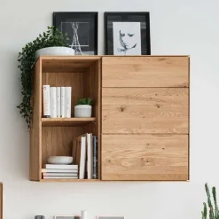 Best Wohnen 97x84x41 Hängeschrank aus Wildeiche Massivholz - Sinta