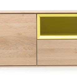 Sale Wohnen 205x43x40 Hängeschrank fürs Wohnzimmer in Eiche Bianco - Enifra