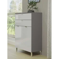 New Wohnen 60x97x34 Hochglanz Kommode in Weiß - Otrus