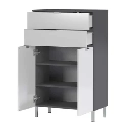 New Wohnen 60x97x34 Hochglanz Kommode in Weiß - Otrus