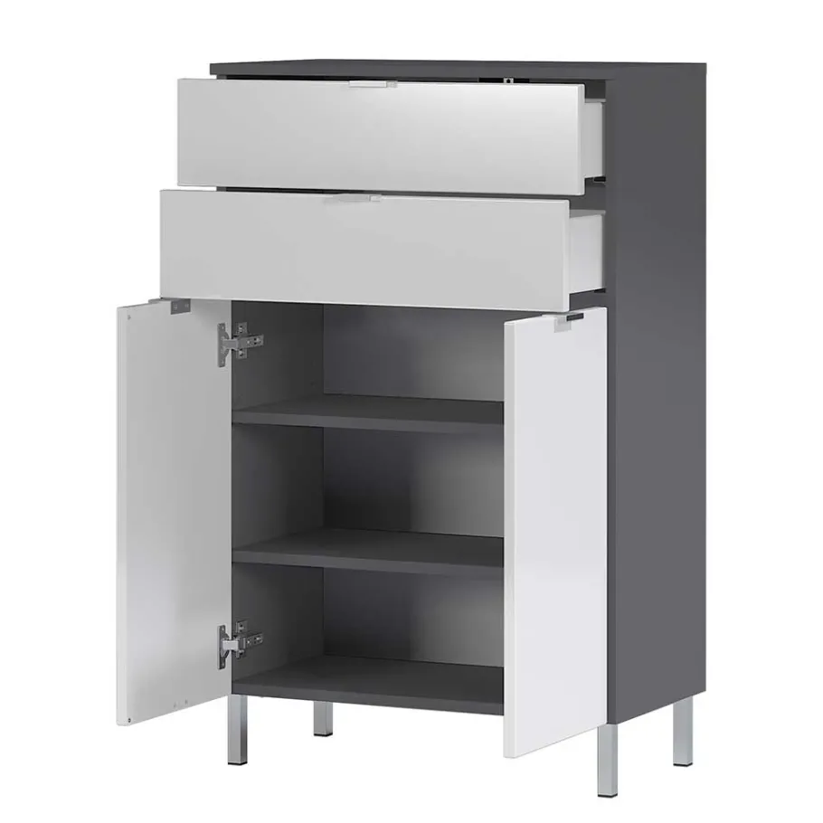 New Wohnen 60x97x34 Hochglanz Kommode in Weiß - Otrus