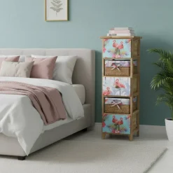 Best Wohnen 30x90x30 Hochkommode in Braun & Bunt - Drawa