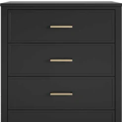 Discount Wohnen 76x106x51 Hochkommode in Schwarz und Gold - Lorenca