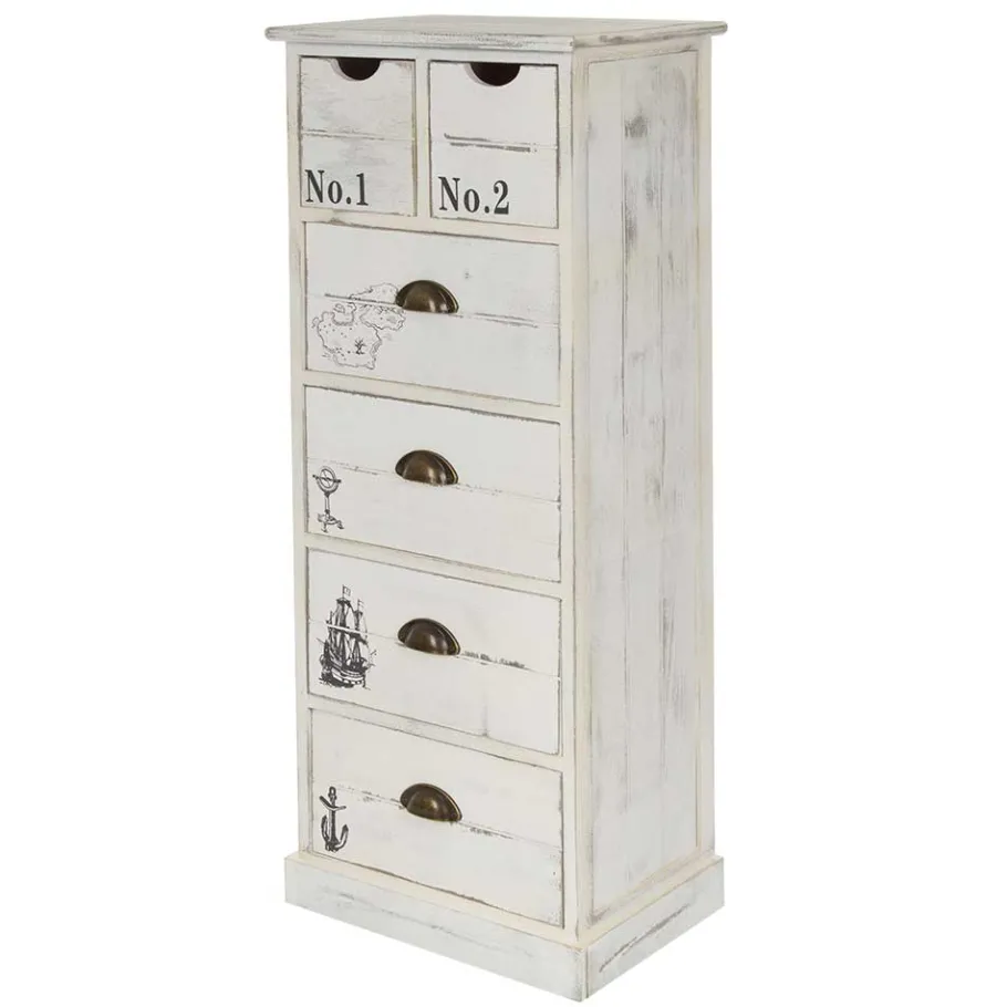Best Wohnen 40x104x30 Hochkommode mit maritimen Motiven - Maggiore