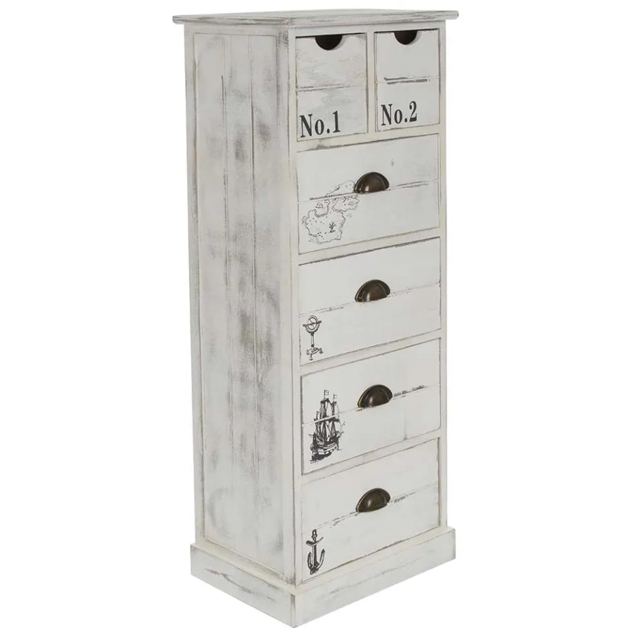 Best Wohnen 40x104x30 Hochkommode mit maritimen Motiven - Maggiore