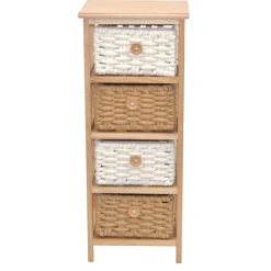 Discount Wohnen 30x73x25 Hochkommode mit vier Körben - Rennia