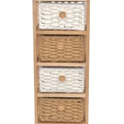 Discount Wohnen 30x73x25 Hochkommode mit vier Körben - Rennia