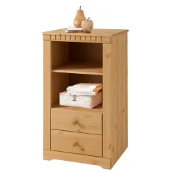 Online Wohnen 55x100x35 Hochkommode mit zwei Fächern - Silevos