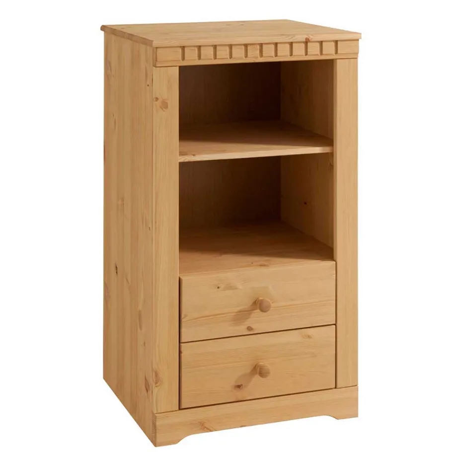 Online Wohnen 55x100x35 Hochkommode mit zwei Fächern - Silevos