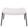 Discount Wohnen 61x41x36 Hocker mit Plüsch Sitz in Weiß - Elefonas