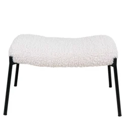 Discount Wohnen 61x41x36 Hocker mit Plüsch Sitz in Weiß - Elefonas