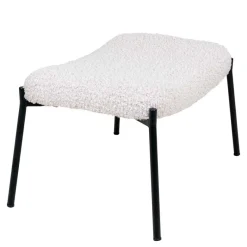 Discount Wohnen 61x41x36 Hocker mit Plüsch Sitz in Weiß - Elefonas