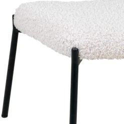 Discount Wohnen 61x41x36 Hocker mit Plüsch Sitz in Weiß - Elefonas