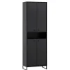Online Wohnen 60x186x33 Hoher Schuhschrank mit 4 Türen & Fach - Anderian