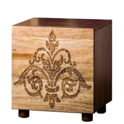 Best Wohnen 40x35x40 Holz Schränkchen mit Ornament Schnitzerei - Kick