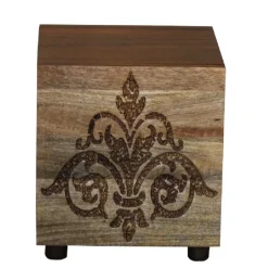 Best Wohnen 40x35x40 Holz Schränkchen mit Ornament Schnitzerei - Kick