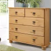 New Wohnen 82x78x30 Holzkommode mit fünf Schubladen - Lugsca
