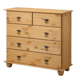 New Wohnen 82x78x30 Holzkommode mit fünf Schubladen - Lugsca