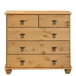 New Wohnen 82x78x30 Holzkommode mit fünf Schubladen - Lugsca