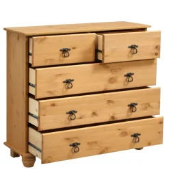 New Wohnen 82x78x30 Holzkommode mit fünf Schubladen - Lugsca