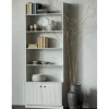 Wohnen 80x200x35 Holzregal in Grau im Skandi Design - Huvina