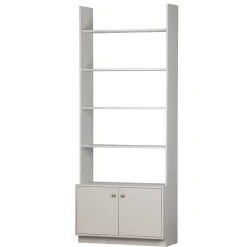 Wohnen 80x200x35 Holzregal in Grau im Skandi Design - Huvina