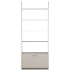 Wohnen 80x200x35 Holzregal in Grau im Skandi Design - Huvina