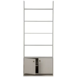 Wohnen 80x200x35 Holzregal in Grau im Skandi Design - Huvina