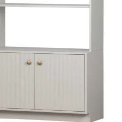 Wohnen 80x200x35 Holzregal in Grau im Skandi Design - Huvina