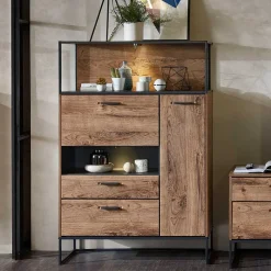 Hot Wohnen 99x151x38 Industrial Highboard fürs Wohnzimmer - Xindus