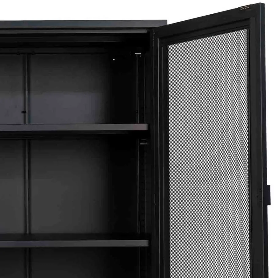 Discount Wohnen 80x120x40 Industrial Highboard mit Gittertüren - Zadegna