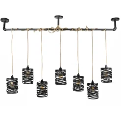 Best Wohnen 157x150x15 Industrial Hängelampe 7-flammig - Pyrko
