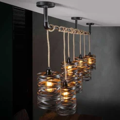Best Wohnen 157x150x15 Industrial Hängelampe 7-flammig - Pyrko