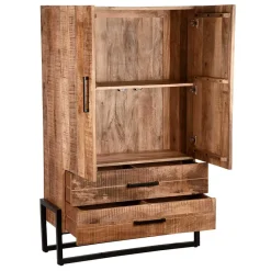 New Wohnen 100x160x40 Industrial Schrank mit zwei Türen - Schanow