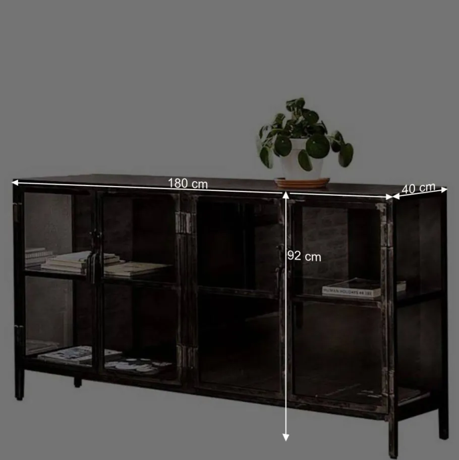 Wohnen 180x92x40 Industry Sideboard aus Metallguss - Vatros