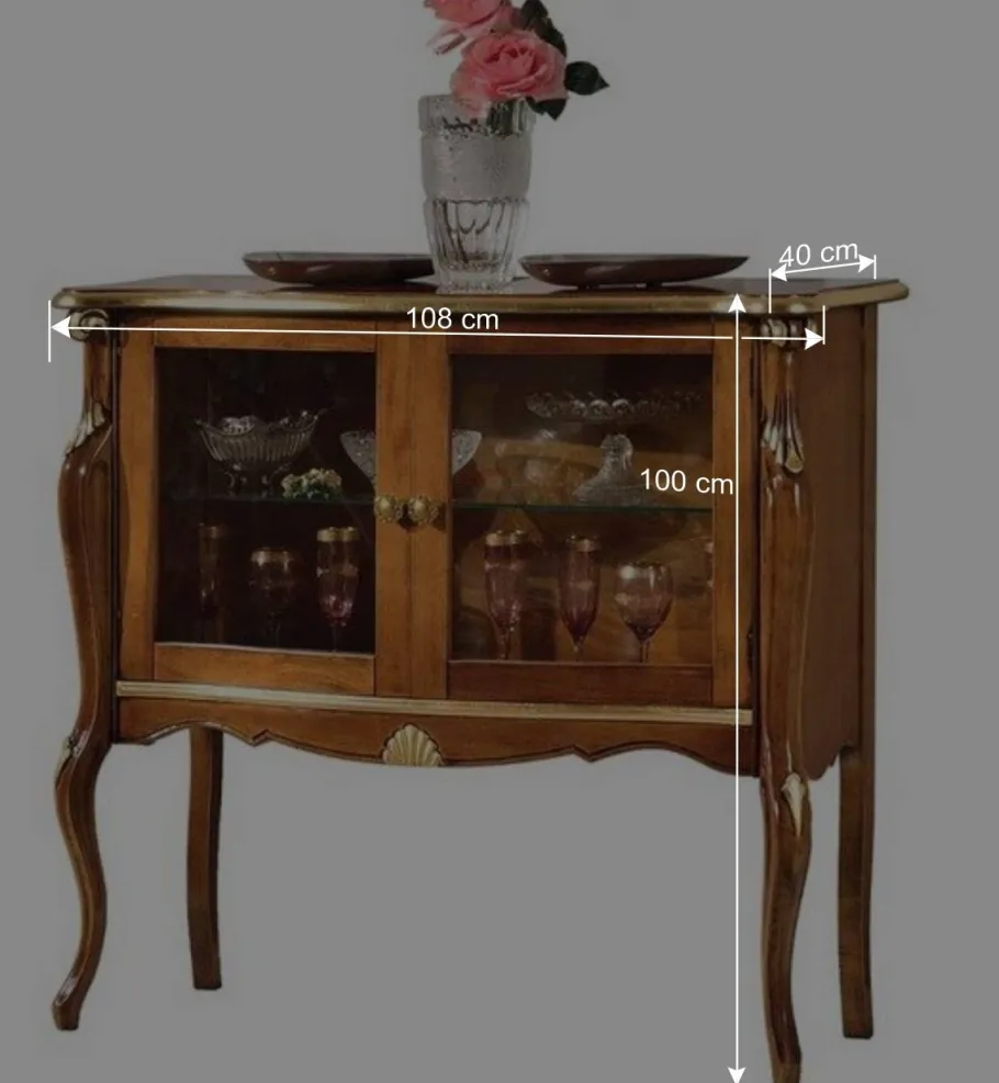 Sale Wohnen 108x100x40 Italienische Vitrine 2-türig - Carlenna I