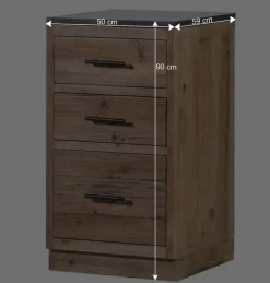 Online Wohnen 50x90x59 Küche Unterschrank mit drei Schubladen - Macsena