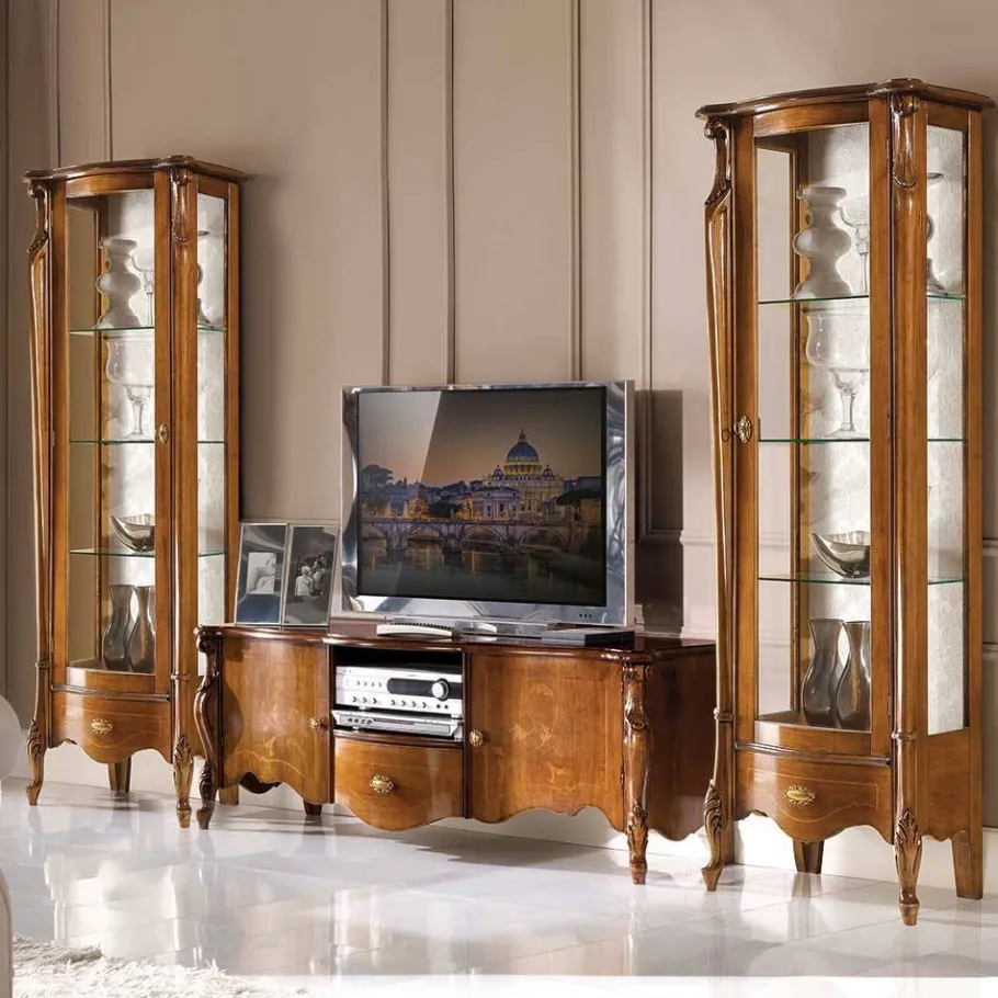 Online Wohnen 61x183x39 Klassische Vitrine im Italienischen Stil - Carlenna
