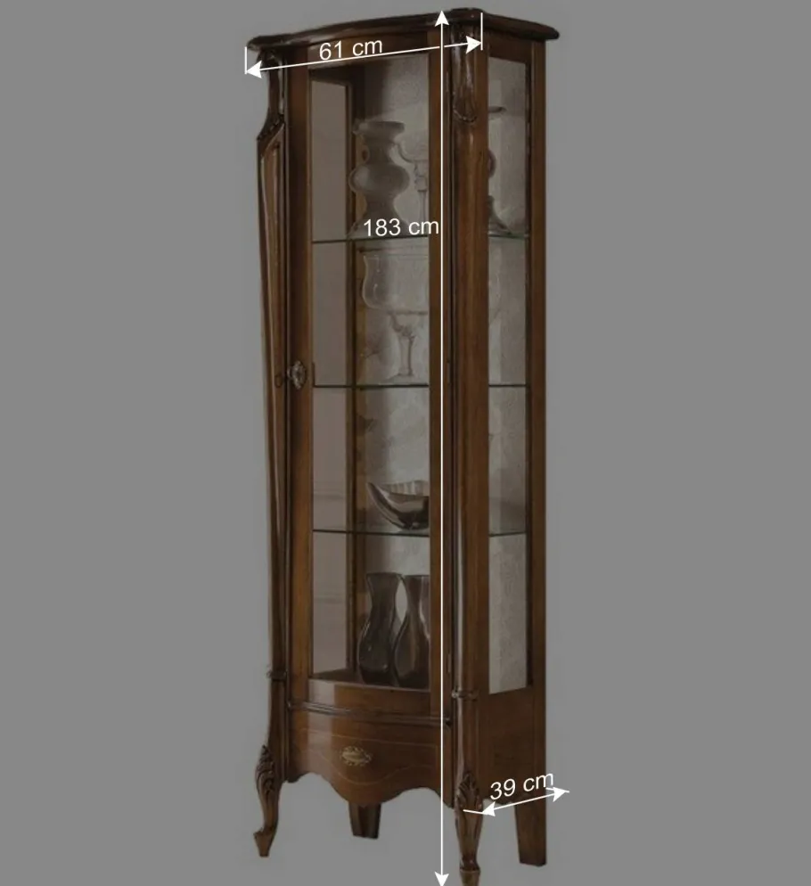 Online Wohnen 61x183x39 Klassische Vitrine im Italienischen Stil - Carlenna
