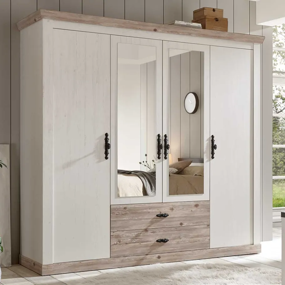 Discount Wohnen 215x201x60 Kleiderschrank Country Style - Nedita