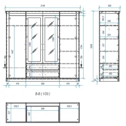 Discount Wohnen 215x201x60 Kleiderschrank Country Style - Nedita