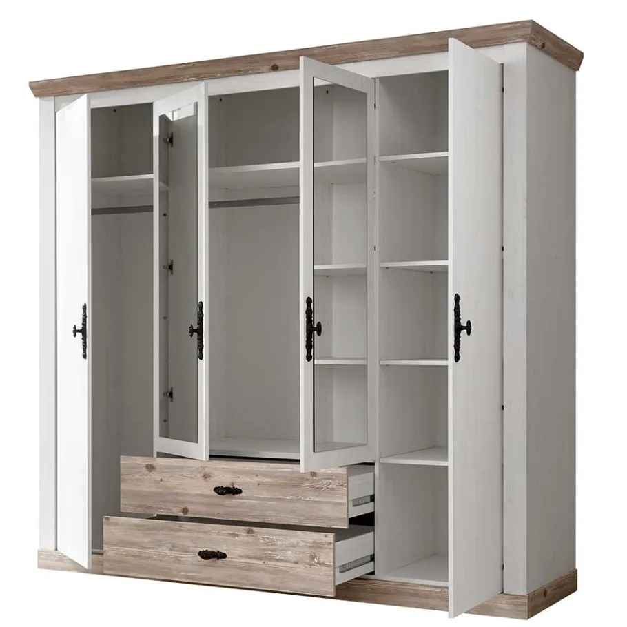 Discount Wohnen 215x201x60 Kleiderschrank Country Style - Nedita