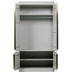 Online Wohnen 110x215x62 Kleiderschrank in Hellgrau - Emra