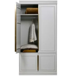 Online Wohnen 110x215x62 Kleiderschrank in Hellgrau - Emra