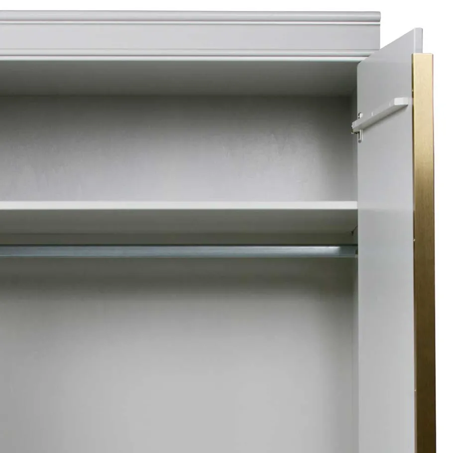 Online Wohnen 110x215x62 Kleiderschrank in Hellgrau - Emra
