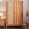 Hot Wohnen 108x175x60 Kleiderschrank mit Wiener Geflecht Tür - Indrya