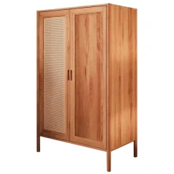 Hot Wohnen 108x175x60 Kleiderschrank mit Wiener Geflecht Tür - Indrya