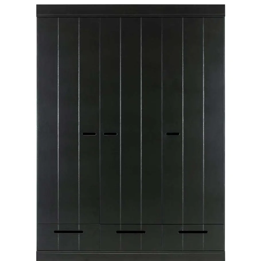 Discount Wohnen 140x195x53 Kleiderschrank 3-türig & 3 Schubladen - Vindrus