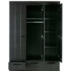 Discount Wohnen 140x195x53 Kleiderschrank 3-türig & 3 Schubladen - Vindrus