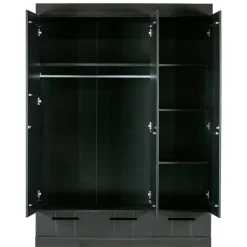 Discount Wohnen 140x195x53 Kleiderschrank 3-türig & 3 Schubladen - Vindrus